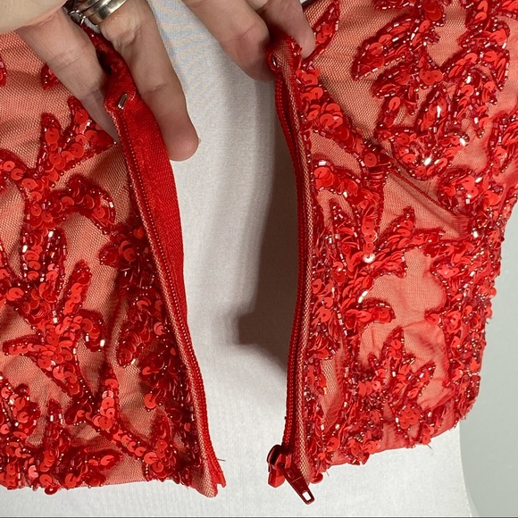 Adrianna Papell Beaded Crop Tank with Spaghetti Straps Size 6 Petite - Picture 7 of 14